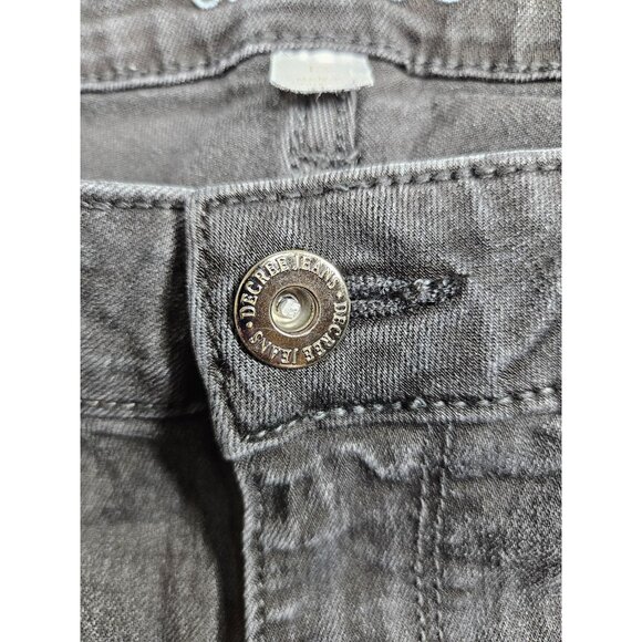 Decree Jeans Womens 13 Black Super Skinny Charcoal Wash Distressed Denim - Picture 6 of 13